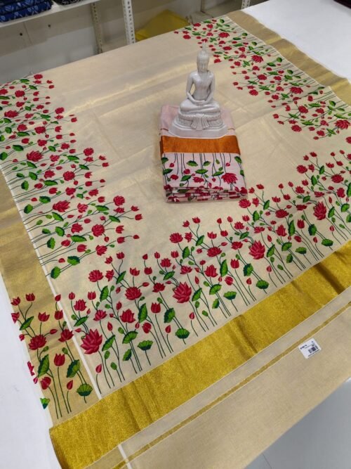 LOTUS VALLI PRINTED TISSUE SAREE