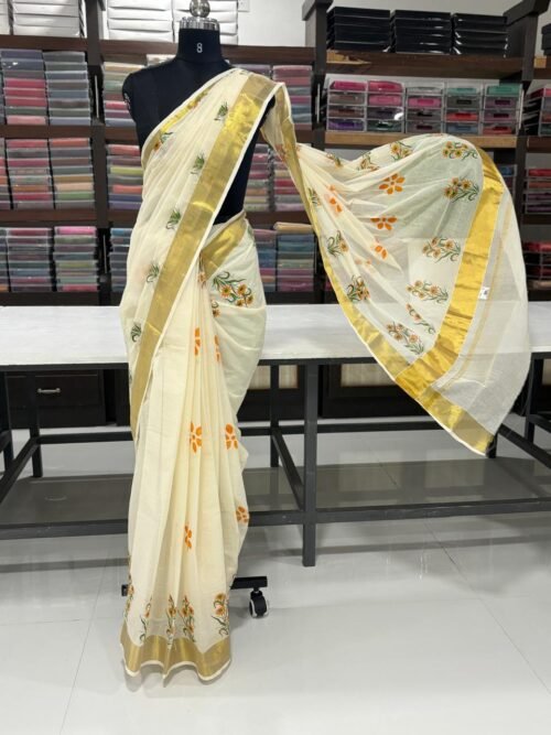 KERLALA SAREE FLOWER PRINT