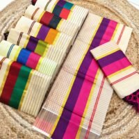 DUAL COLOUR KARA BORDER CHECK SETMUNDU