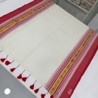 MUL MUL OFF RED SAREE