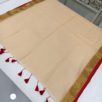 MUL MUL PEACH COLOUR SAREE