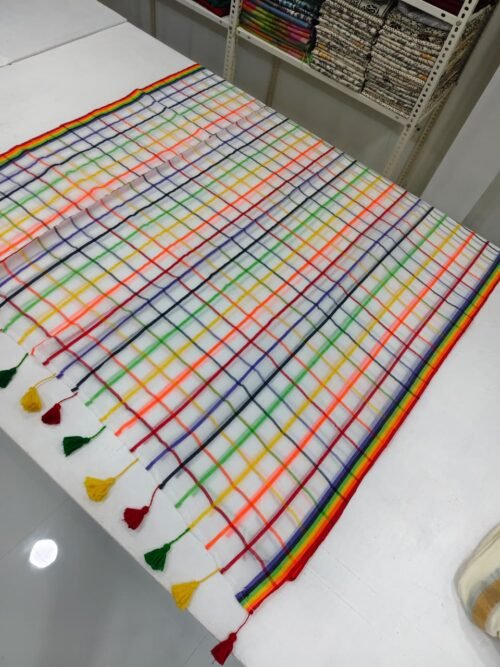 MUL MUL CHECKS SAREE