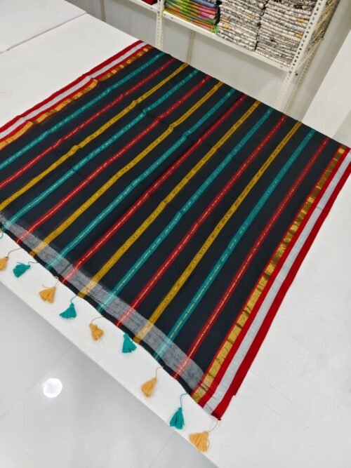 MUL MUL BLACK KASATA SAREE