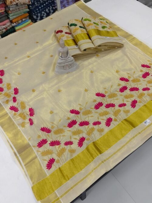 LOTUS EMBROIDERY SAREE