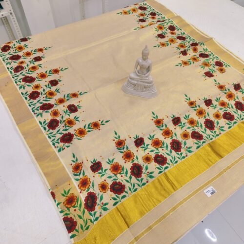 TISSUE FLORAL PRINT SET SAREE