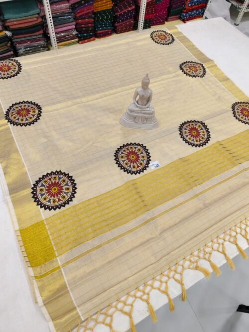 TISSUE CHECKED SET SAREE