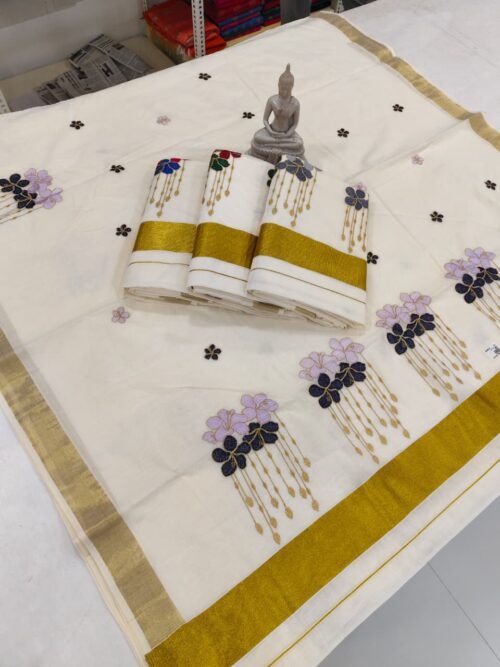 FLOWER EMBROIDERY SAREE