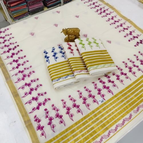 FANCY KARA WITH PRINTED SET SAREE